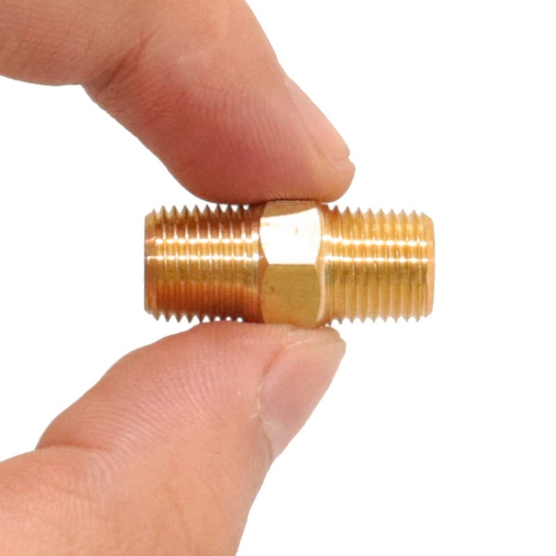KOOTANS 1/8 NPT x 1/8 NPT Male Solid Brass Hex Nipples, Heavy Brass Pipe Adapter Fittings Equal Nipples Connectors 4Pieces - Image 5